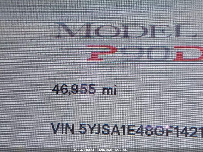 2016 TESLA MODEL S 90D/P100D/P85D/P90D - 5YJSA1E48GF142180