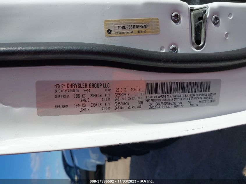 2014 JEEP PATRIOT SPORT - 1C4NJPBB4ED925780