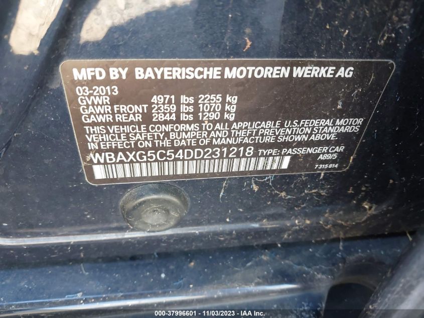 2013 BMW 528I WBAXG5C54DD231218