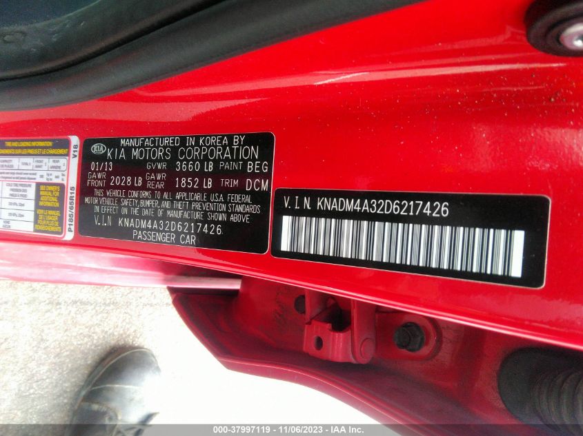 2013 KIA RIO LX - KNADM4A32D6217426