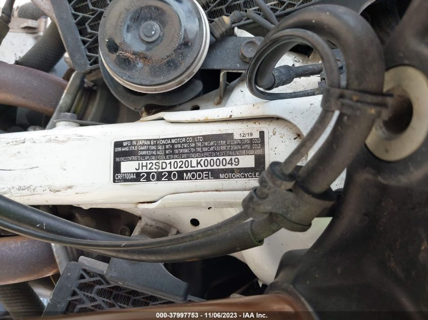 2020 HONDA CRF1100 A4 - JH2SD1020LK000049