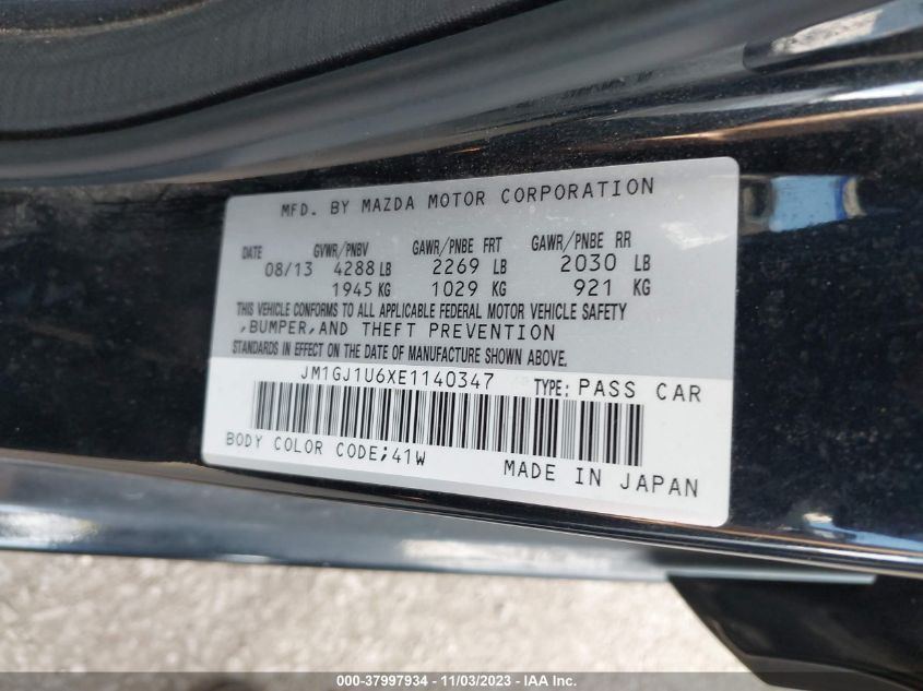2014 MAZDA MAZDA6 I SPORT - JM1GJ1U6XE1140347