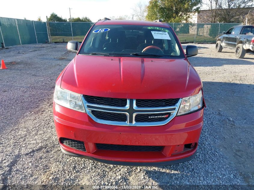 2016 DODGE JOURNEY SE - 3C4PDCABXGT222983