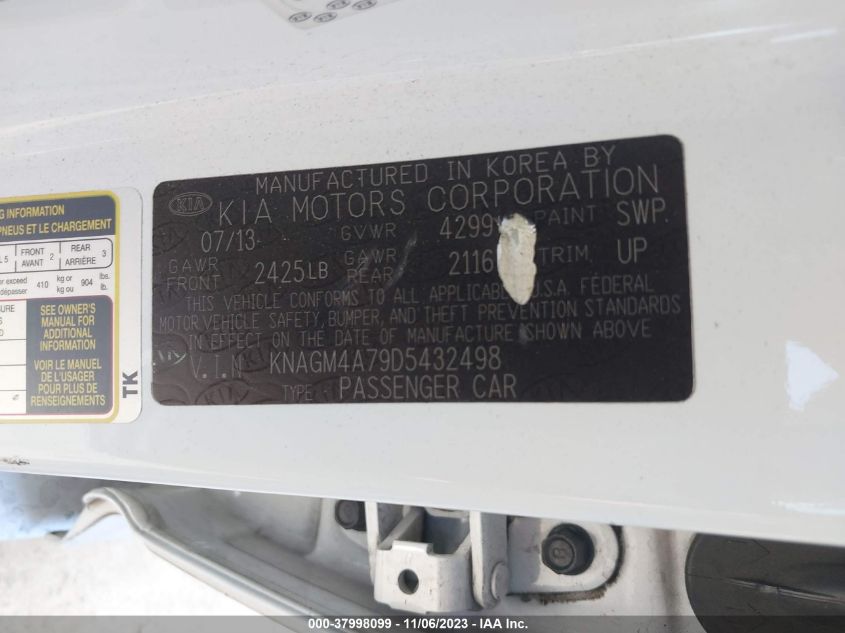 2013 KIA OPTIMA LX - KNAGM4A79D5432498