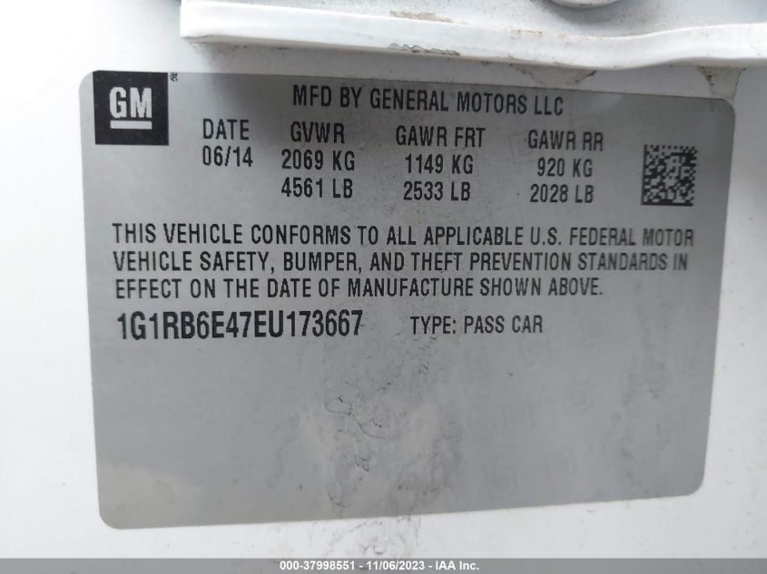 2014 CHEVROLET VOLT - 1G1RB6E47EU173667