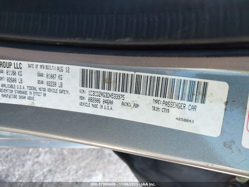 2013 DODGE AVENGER SE - 1C3CDZAG3DN533975