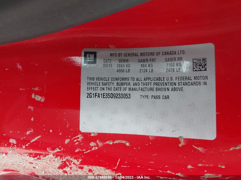 2013 CHEVROLET CAMARO LS - 2G1FA1E35D9233053