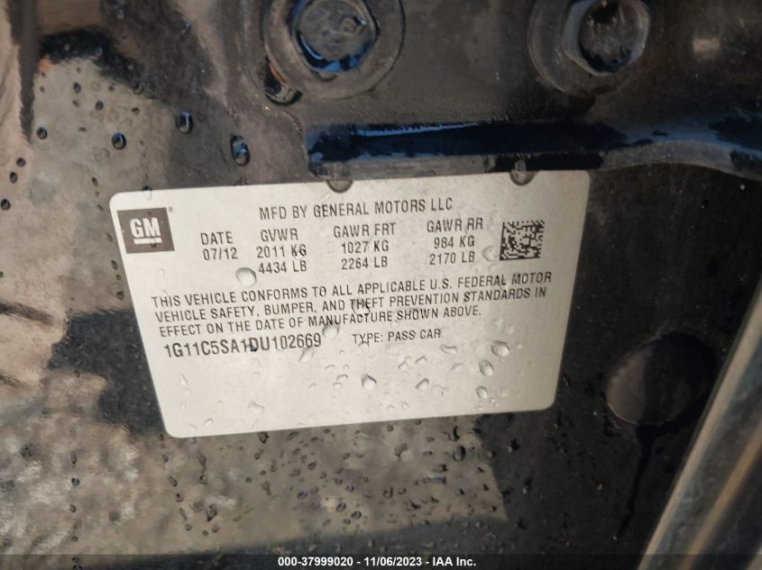 2013 CHEVROLET MALIBU 1LT - 1G11C5SA1DU102669