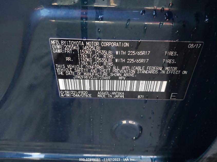 2018 TOYOTA RAV4 LE - JTMZFREV2JJ723469