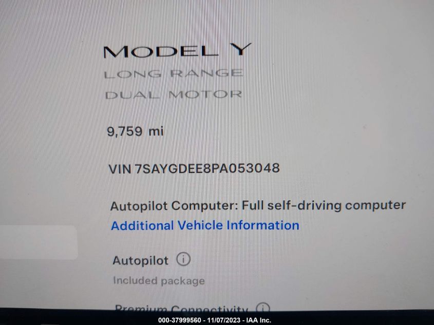 2023 TESLA MODEL Y - 7SAYGDEE8PA053048