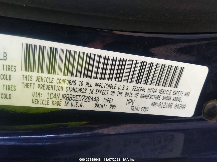 2014 JEEP PATRIOT SPORT - 1C4NJRBB9ED728440
