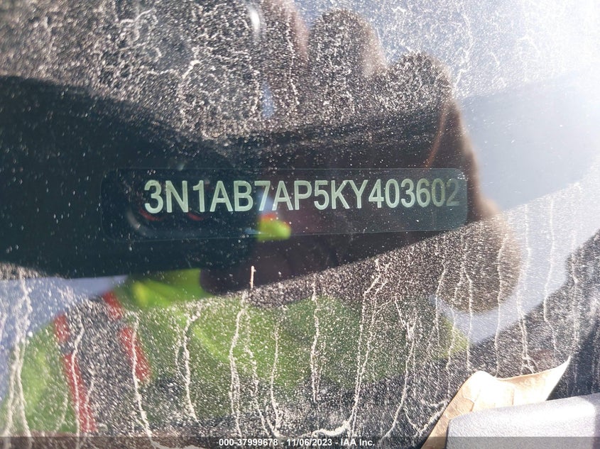VIN 3N1AB7AP5KY403602 2019 NISSAN SENTRA SV