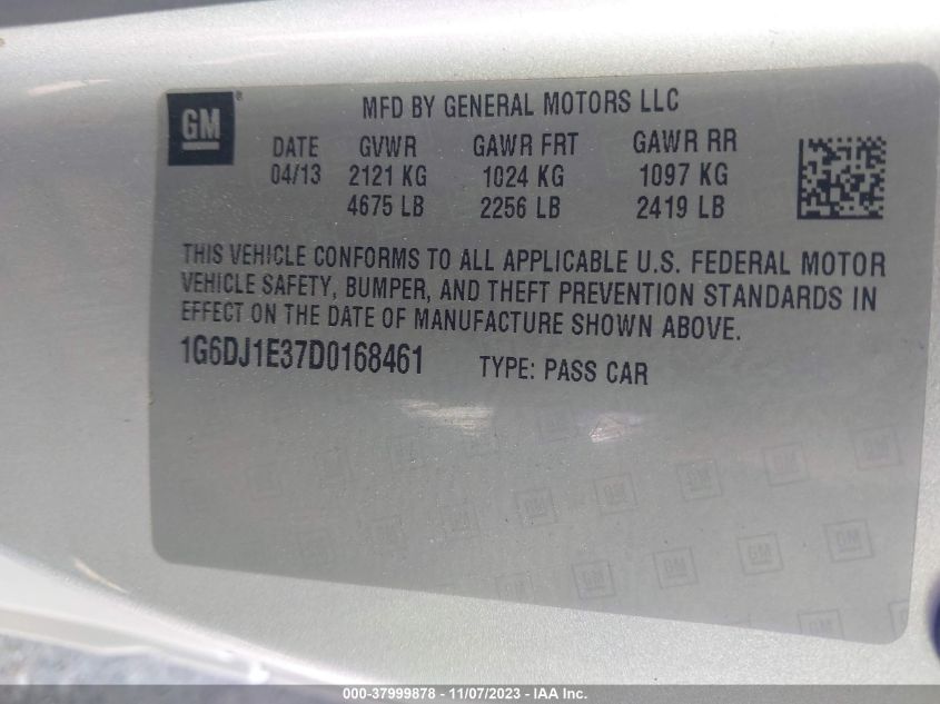 2013 CADILLAC CTS PERFORMANCE COLLECTION - 1G6DJ1E37D0168461