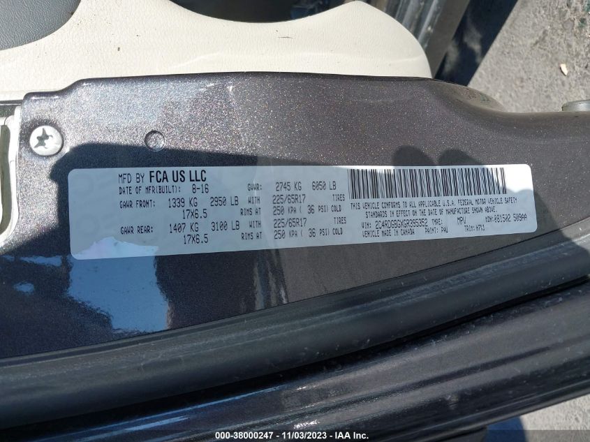 2016 DODGE GRAND CARAVAN SE - 2C4RDGBGXGR395352