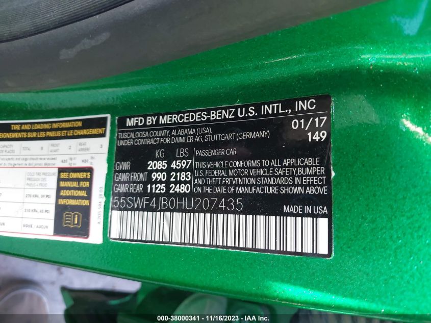 2017 MERCEDES-BENZ C-CLASS C 300 - 55SWF4JB0HU207435