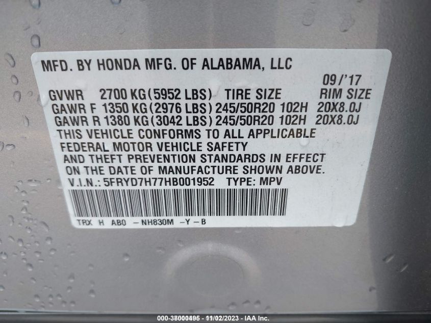 2017 ACURA MDX SPORT HYBRID W/ADVANCE PACKAGE - 5FRYD7H77HB001952