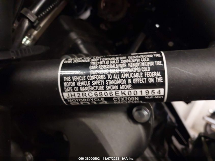 2014 HONDA CTX700 N JH2RC6806EK001954