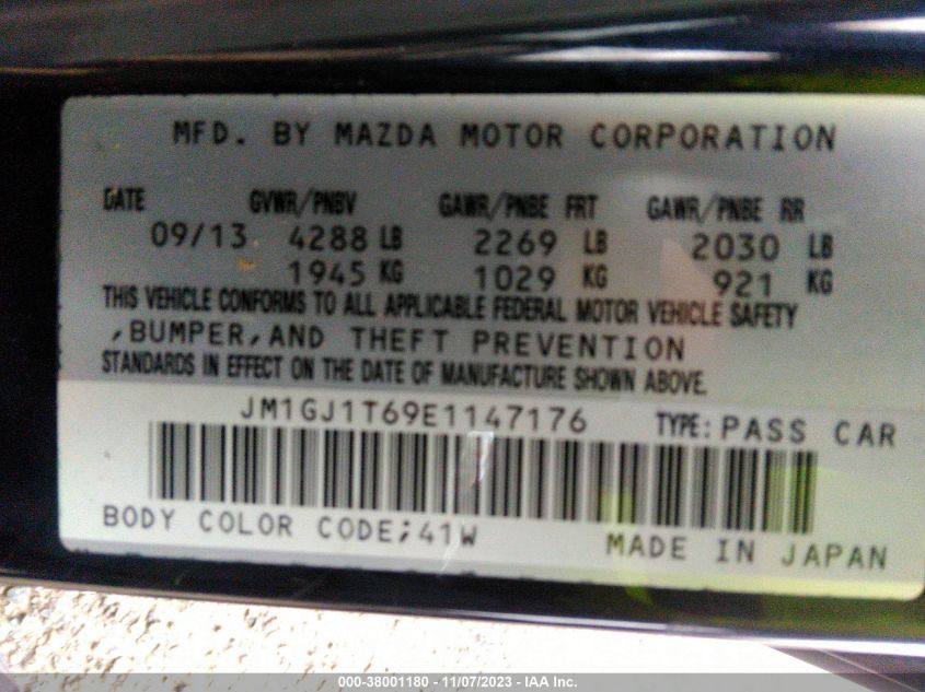 2014 MAZDA MAZDA6 I TOURING - JM1GJ1T69E1147176