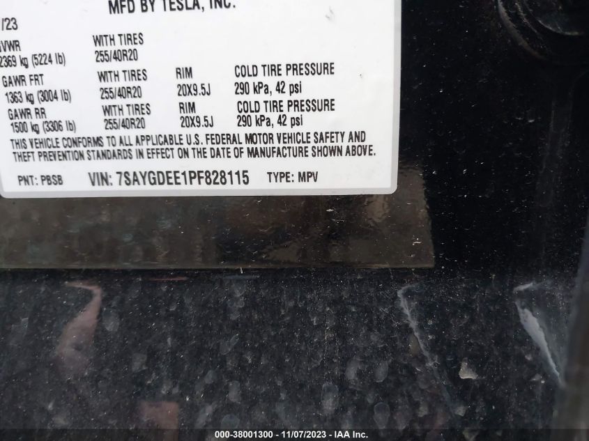 2023 TESLA MODEL Y - 7SAYGDEE1PF828115