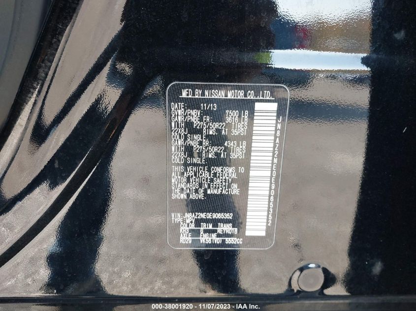 2014 INFINITI QX80 - JN8AZ2NE0E9065352