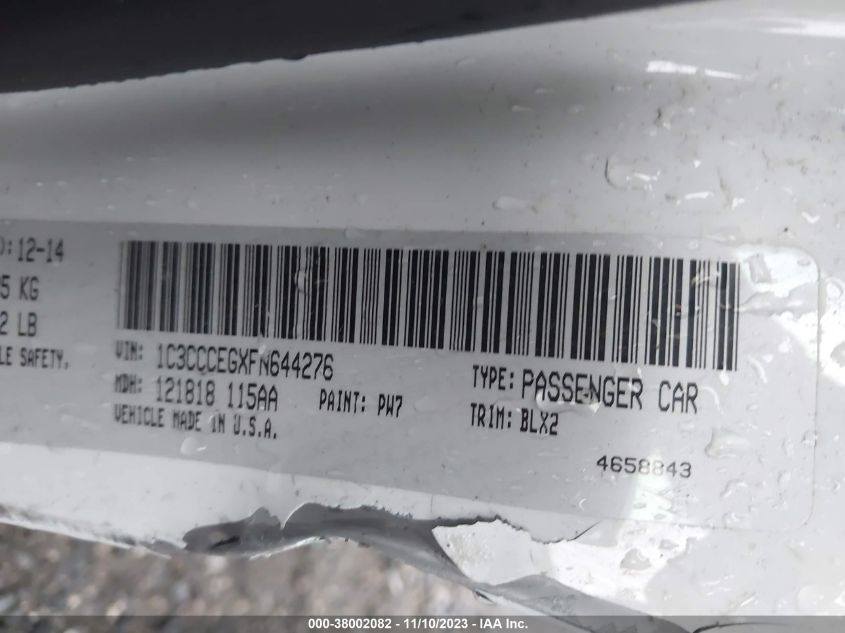 2015 CHRYSLER 200 C - 1C3CCCEGXFN644276