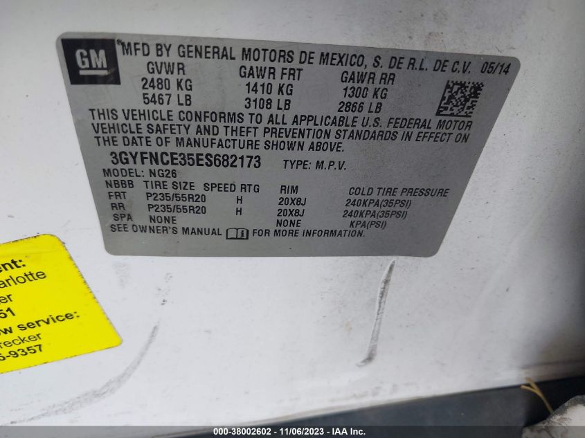 2014 CADILLAC SRX PERFORMANCE COLLECTION - 3GYFNCE35ES682173