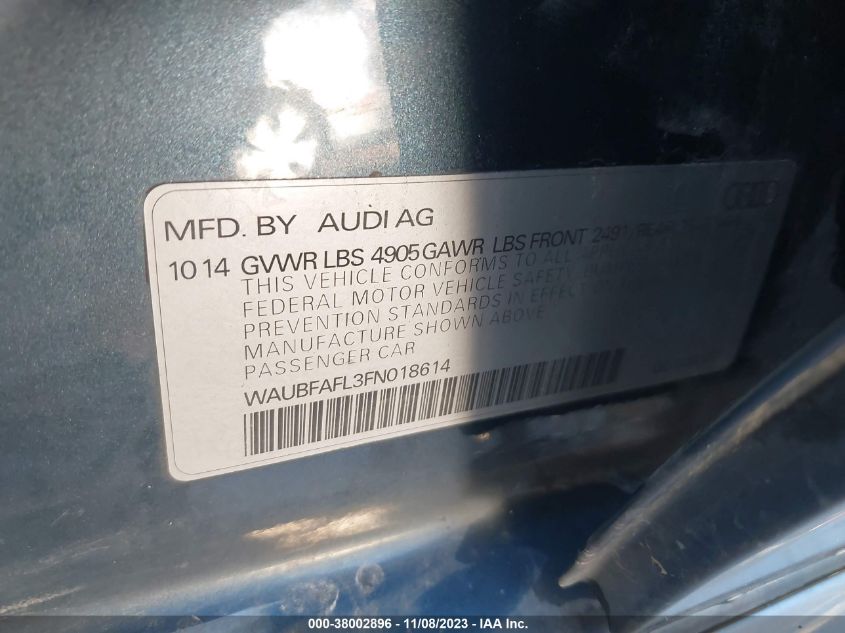 2015 AUDI A4 2.0T PREMIUM - WAUBFAFL3FN018614