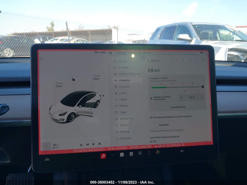 2021 TESLA MODEL 3 - 5YJ3E1EA1MF922001