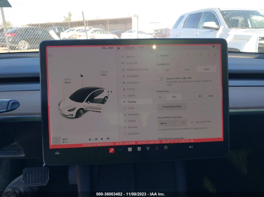 2021 TESLA MODEL 3 - 5YJ3E1EA1MF922001