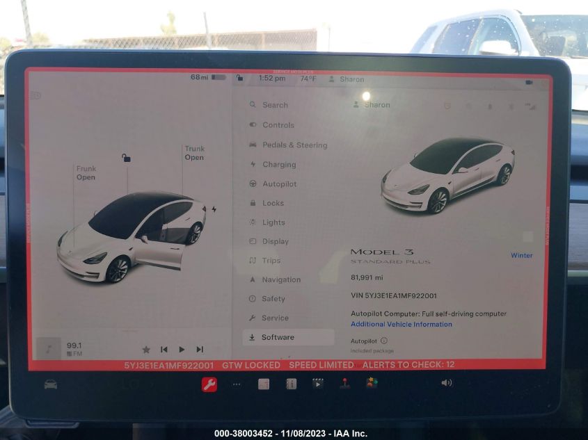 2021 TESLA MODEL 3 - 5YJ3E1EA1MF922001