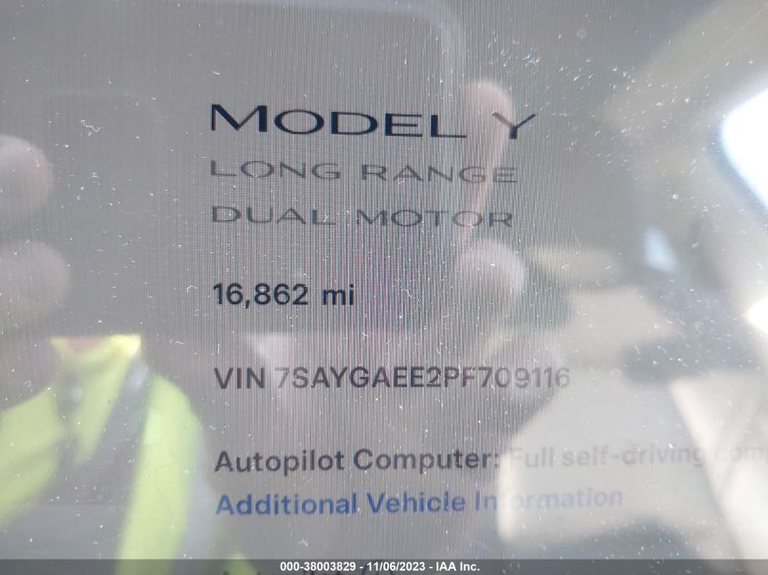 2023 TESLA MODEL Y - 7SAYGAEE2PF709116