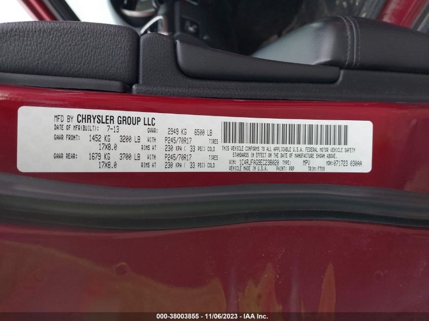 2014 JEEP GRAND CHEROKEE LAREDO - 1C4RJFAG9EC238020