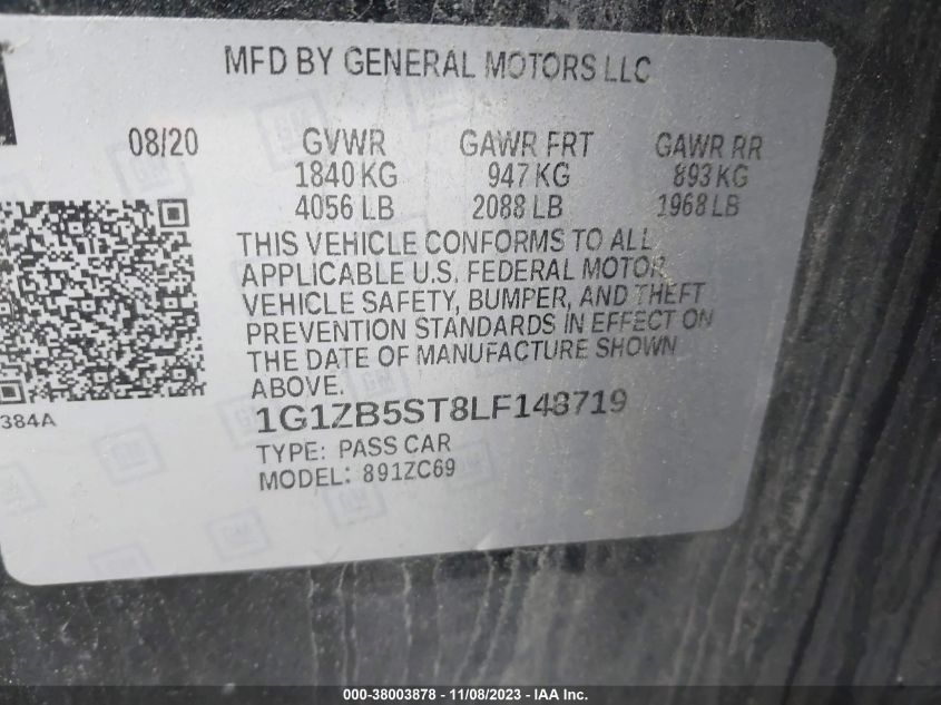 2020 CHEVROLET MALIBU LS - 1G1ZB5ST8LF148719