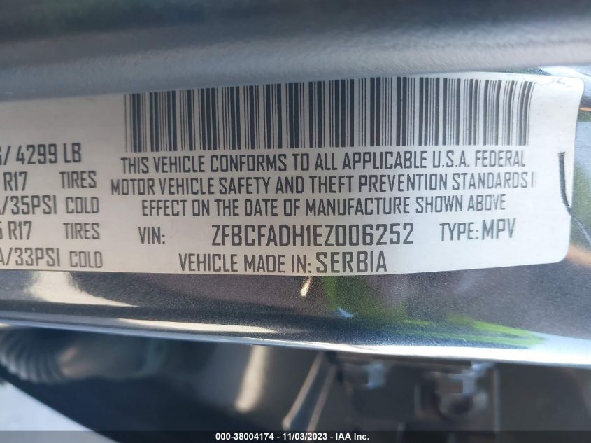 2014 FIAT 500L TREKKING - ZFBCFADH1EZ006252