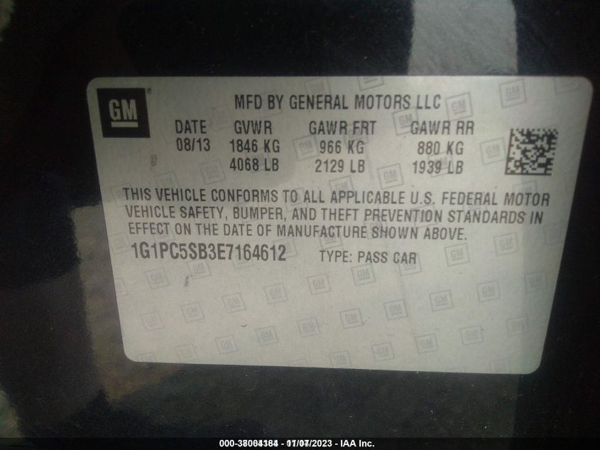 2014 CHEVROLET CRUZE 1LT - 1G1PC5SB3E7164612