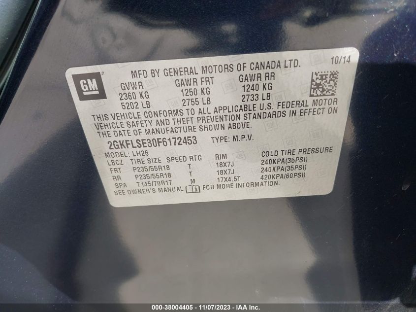 2015 GMC TERRAIN SLT-1 - 2GKFLSE30F6172453