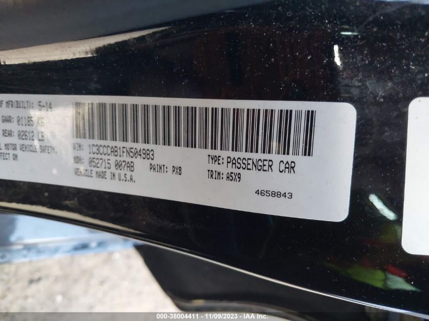 2015 CHRYSLER 200 LIMITED - 1C3CCCAB1FN504983