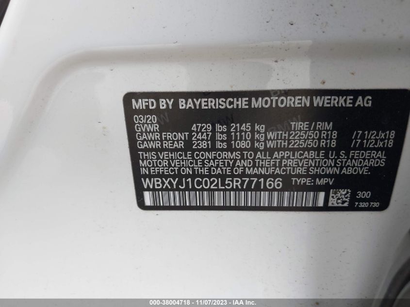 2020 BMW X2 XDRIVE28I - WBXYJ1C02L5R77166