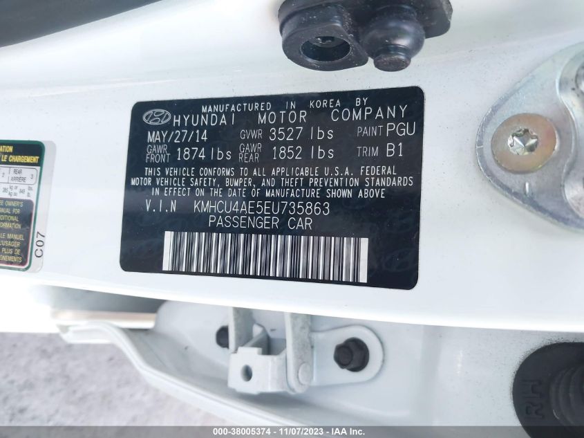 2014 HYUNDAI ACCENT GLS - KMHCU4AE5EU735863