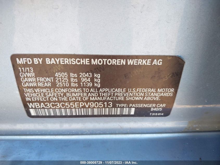 2014 BMW 320I XDRIVE WBA3C3C55EPV90513