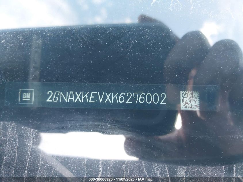 2019 CHEVROLET EQUINOX LT - 2GNAXKEVXK6296002