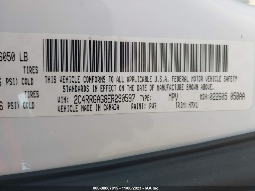 2014 RAM CARGO TRADESMAN 2C4RRGAG8ER290597