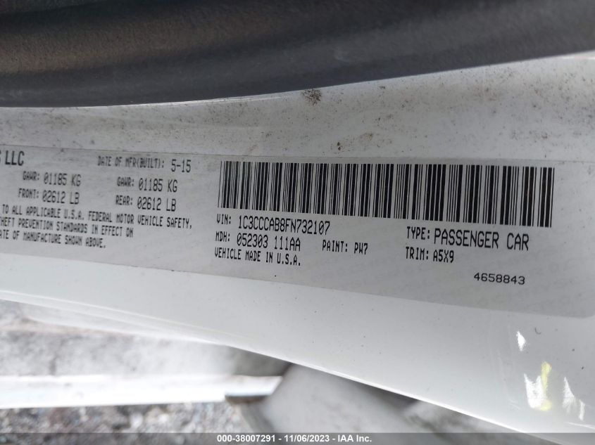 2015 CHRYSLER 200 LIMITED - 1C3CCCAB8FN732107