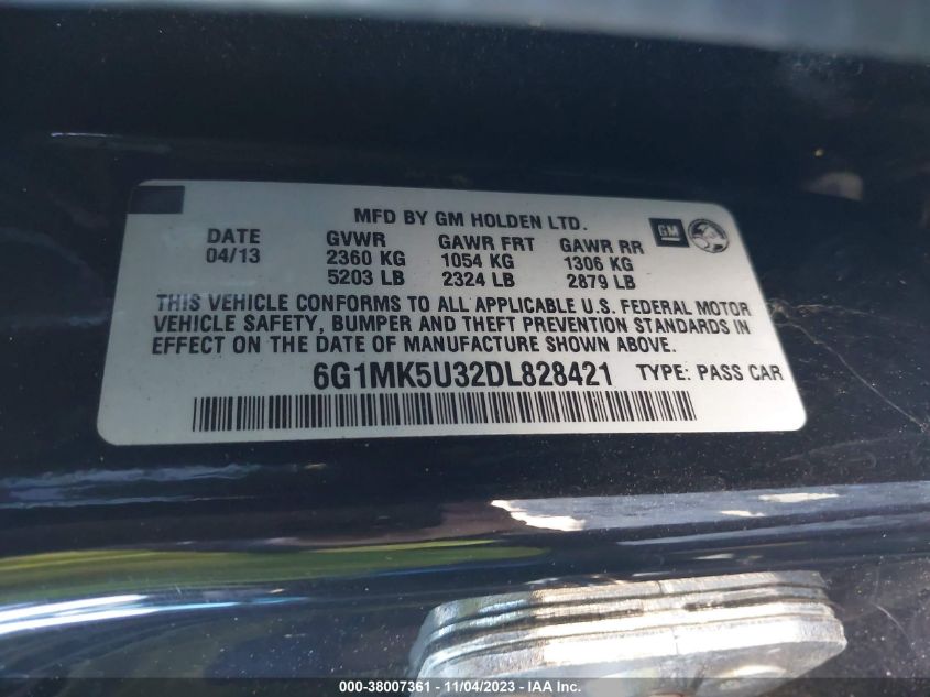 2013 CHEVROLET CAPRICE POLICE - 6G1MK5U32DL828421