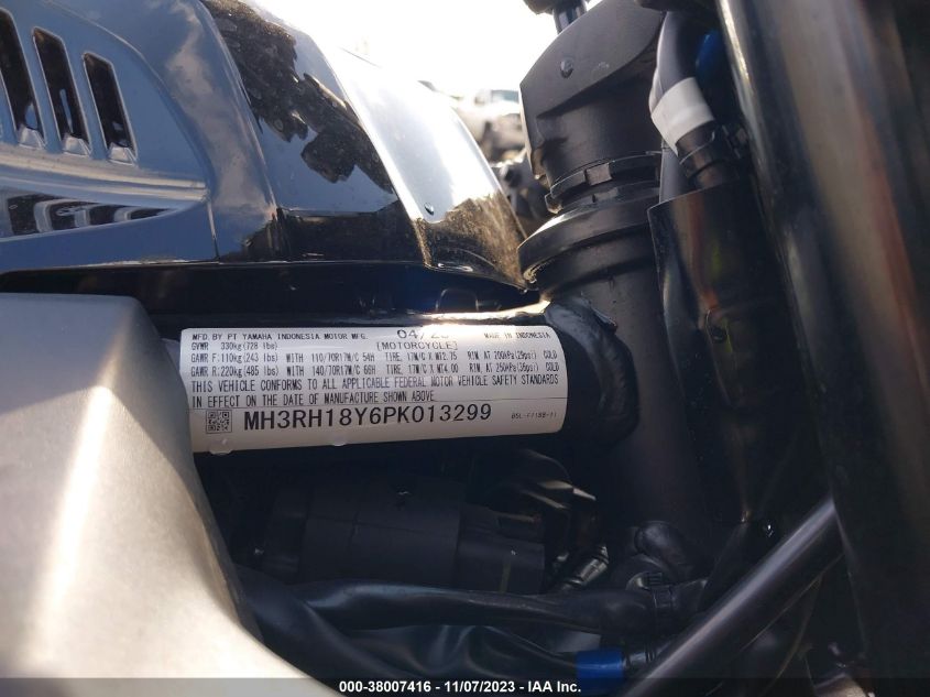 2023 YAMAHA YZFR3 A MH3RH18Y6PK013299