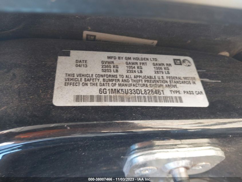 2013 CHEVROLET CAPRICE POLICE 6G1MK5U33DL828461