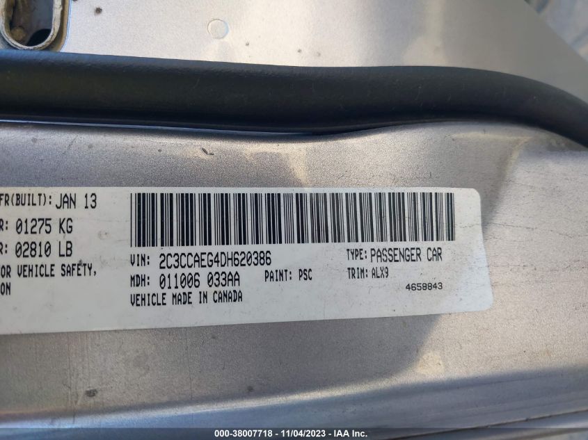 2013 CHRYSLER 300C 2C3CCAEG4DH620386