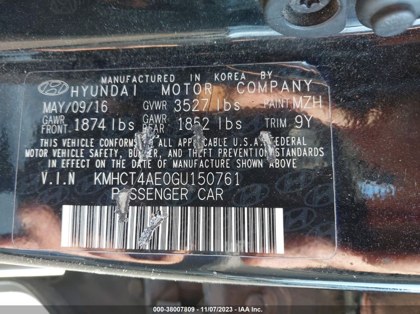 2016 HYUNDAI ACCENT SE - KMHCT4AE0GU150761