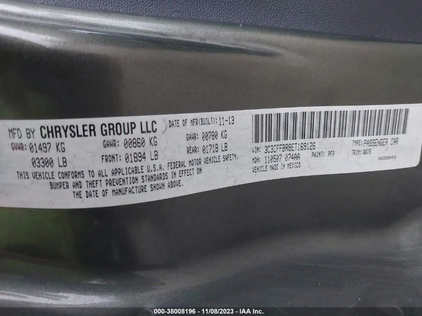 2014 FIAT 500 SPORT - 3C3CFFBR8ET169126