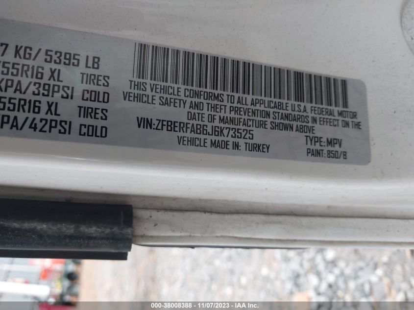 2018 RAM PROMASTER CITY TRADESMAN - ZFBERFAB6J6K73525